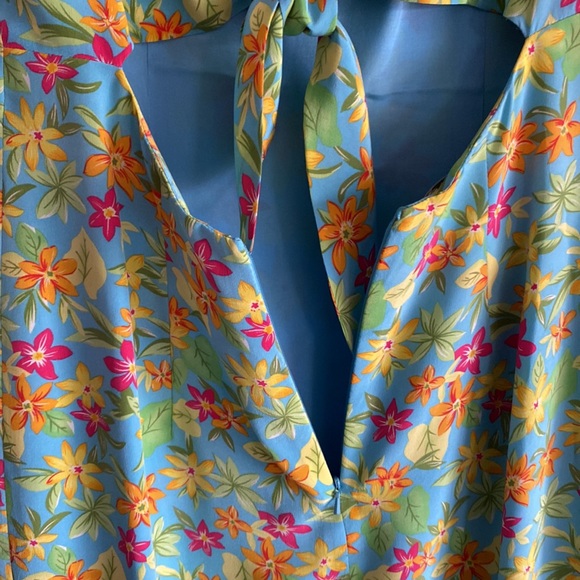 *FINAL SALE MAKE OFFER* 
VINTAGE 100% SILK MAGGY LONDON HAWAIIAN FLORAL DRESS - Picture 9 of 12
